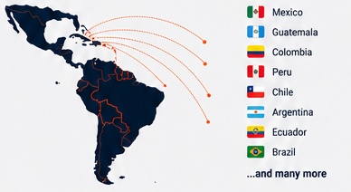Latin America shipping coverage